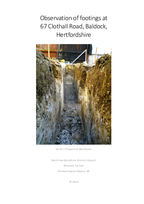 (PDF) Observation of footings at 67 Clothall Road, Baldock