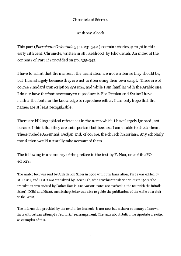 The Chronicle of Séert: 2