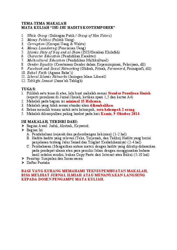  pdf silabus mata kuliah isu isu hadits kontemporer