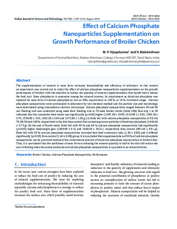 (PDF) Effect of Calcium Phosphate Nanoparticles Supplementation on ...