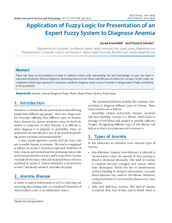 (PDF) Application of Fuzzy Logic for Presentation of an Expert Fuzzy ...