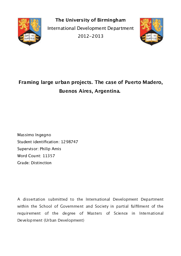 Master thesis in international development