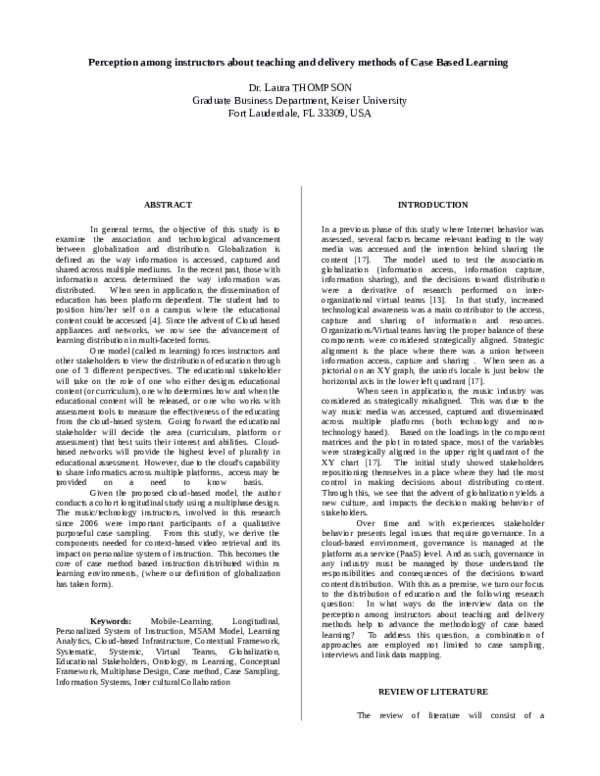 Perception among instructors, about teaching and delivery methods of ...