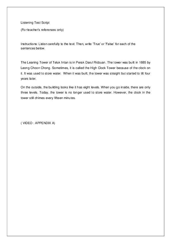 (DOC) Listening Test Script