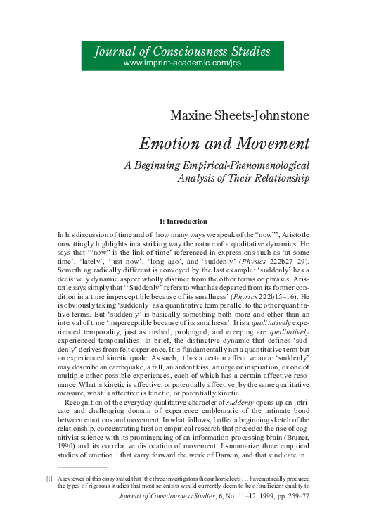 (PDF) Emotion and Movement Maxine SheetsJohnstone Academia.edu