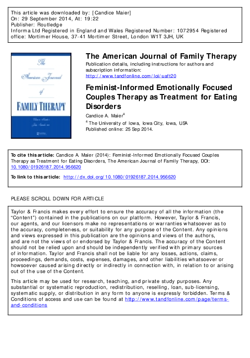 (PDF) Feminist-Informed Emotionally Focused Couples Therapy as ...