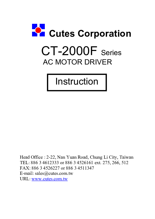 (PDF) CT2000F Series AC MOTOR DRIVER Trinh Tran Academia.edu