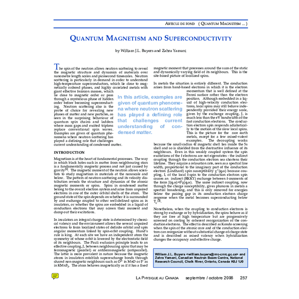 (PDF) Quantum Magnetism and Superconductivity