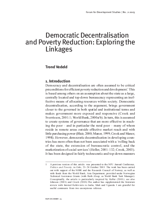 Democratic decentralization essay image