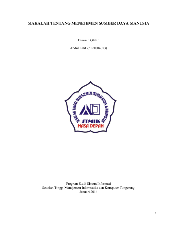 Doc Makalah Tentang Menejemen Sumber Daya Manusia Latif Abdul Academia Edu