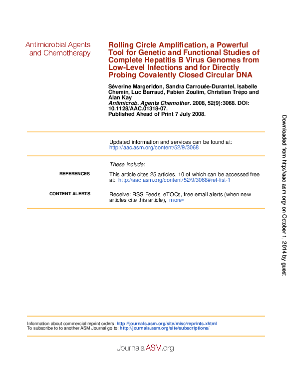 (PDF) Rolling Circle Amplification, a Powerful Tool for Genetic and ...