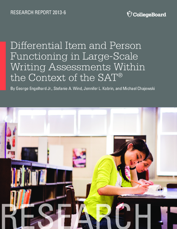 (PDF) Differential Item and Person Functioning in Large-Scale Writing ...