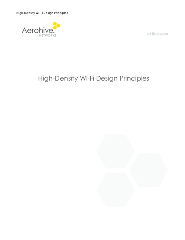 Pdf High Density Wi Fi Design Principles High Density Wi Fi Design