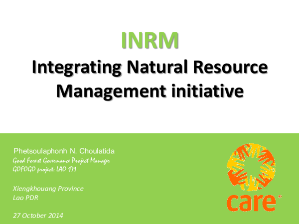 (PDF) INRM_Integrating Natural Resource Management initiative in Lao PDR