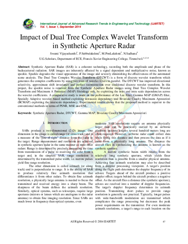 (PDF) Impact of Dual Tree Complex Wavelet Transform in Synthetic ...