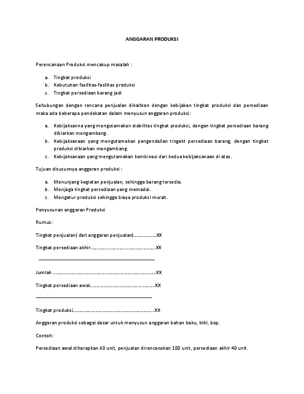 Contoh Anggaran Produksi Download File Guru