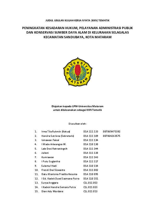 Contoh Laporan Mingguan Kkn Tematik Individu Nusagates
