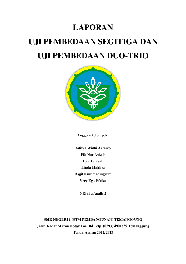 Laporan Uji Pembedaan Segitia & Duo-Trio