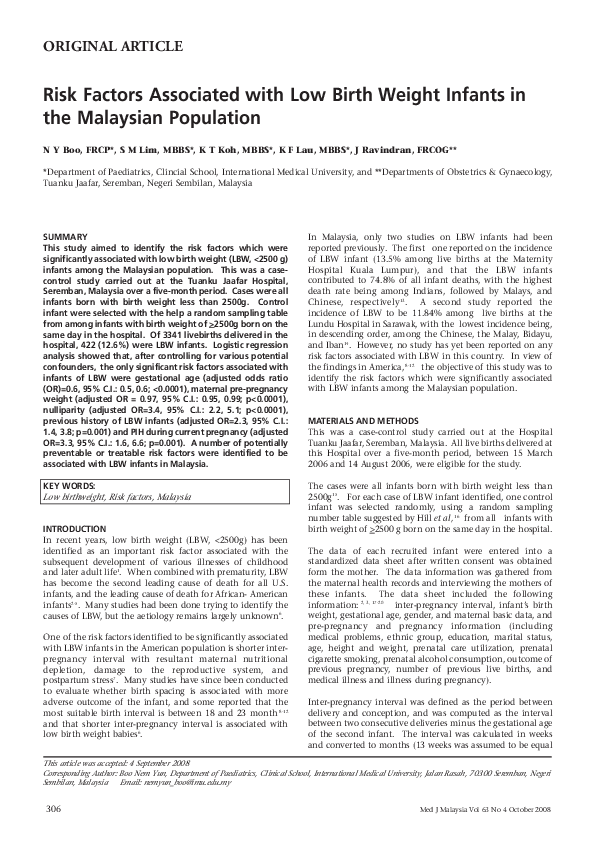 (PDF) Low Birth Weight Infants Diego Fernandez Academia.edu