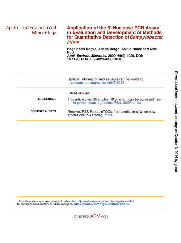 (PDF) Application of the 59Nuclease PCR Assay in Evaluation and ...