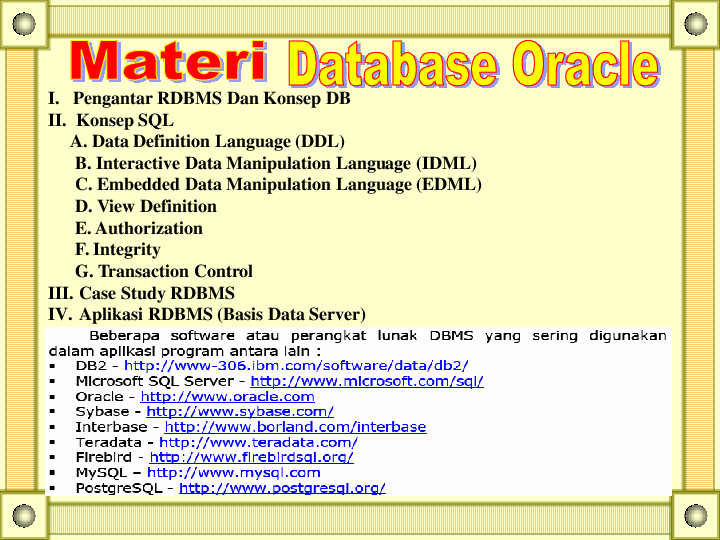 (PPT) Pertemuan 1-6 (Database Oracle)