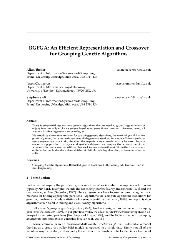 (PDF) RGFGA: An Efficient Representation and Crossover for Grouping ...