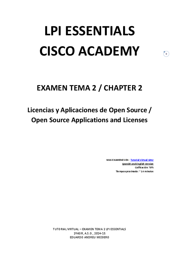 (PDF) Examen Capitulo 2 / Chapter 2 LPI Essentials by Cisco