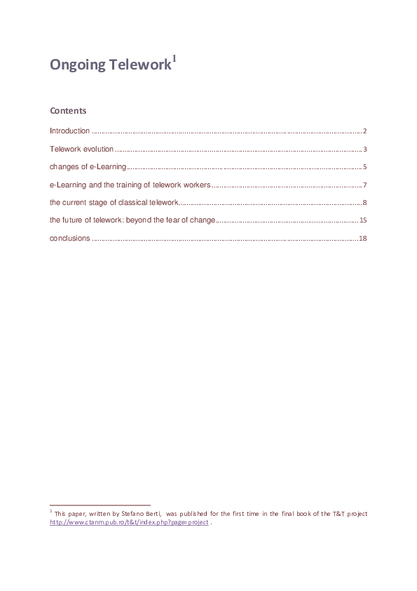 (PDF) Ongoing Telework