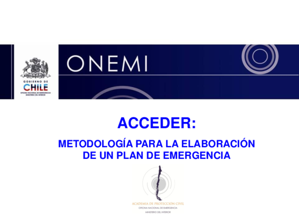 (PPT) Onemi ... plan de emergencia.