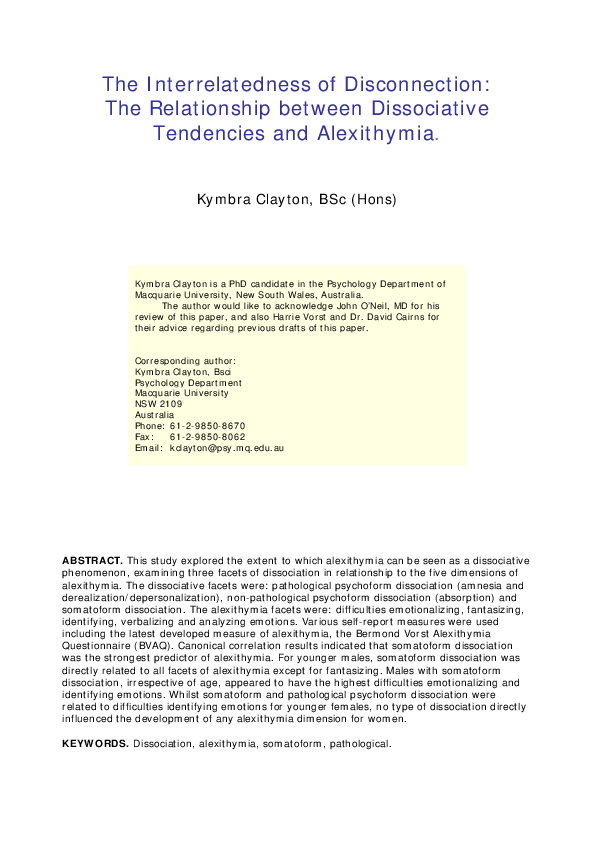 (PDF) The Interrelatedness of Disconnection: The Relationship Between ...