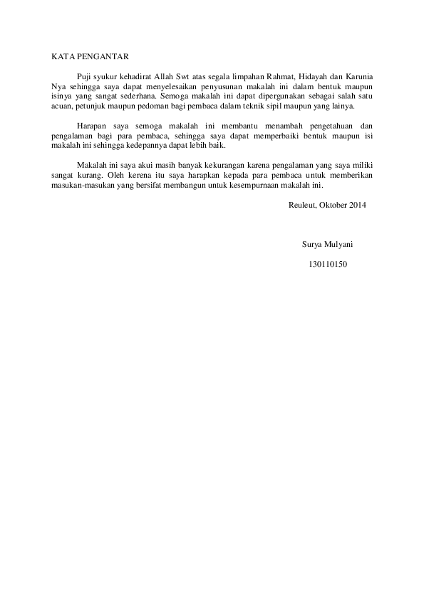 Contoh Kata Pengantar Research Papers Academia Edu