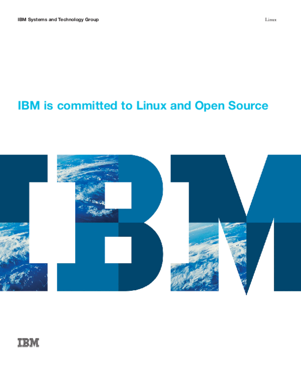 (PDF) IBM Systems and Technology Group IBM is committed to Linux and ...