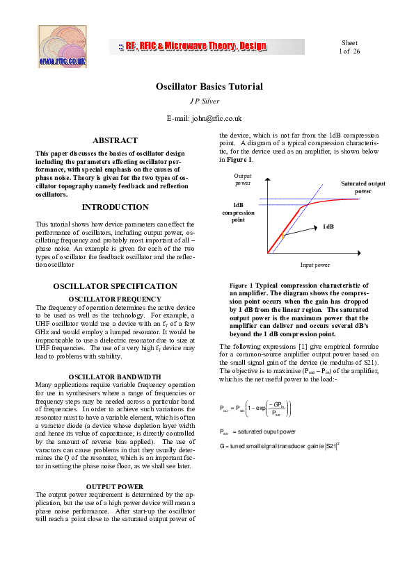 (PDF) Oscillator Basics Tutorial SUBHRANSU MAHAPATRA Academia.edu