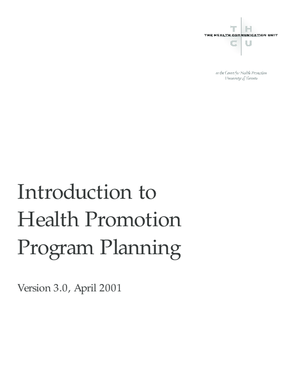 (PDF) Introduction to Health Promotion Program Planning lindokuhle