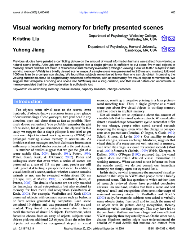 (PDF) Visual working memory for briefly presented scenes.