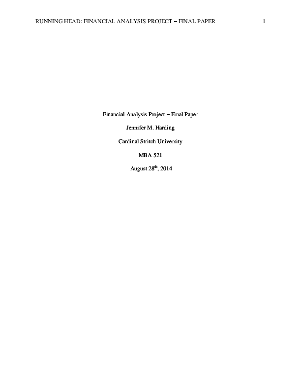 Financial analysis paper