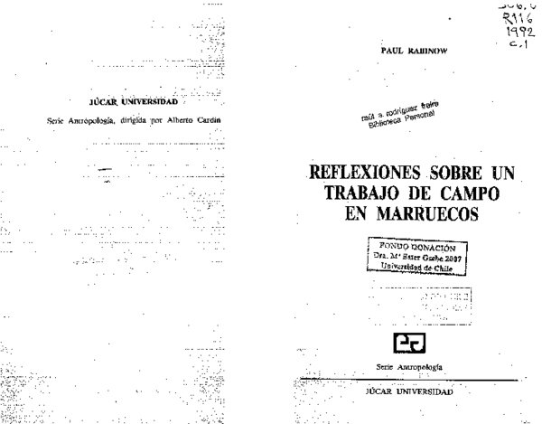 (PDF) Rabinow Paul Reflexiones Sobre Un Trabajo de Campo en Marruecos