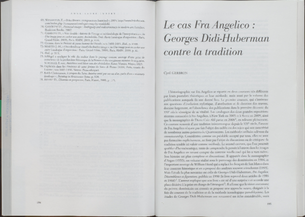 Le cas Fra Angelico. DidiHuberman contre la
