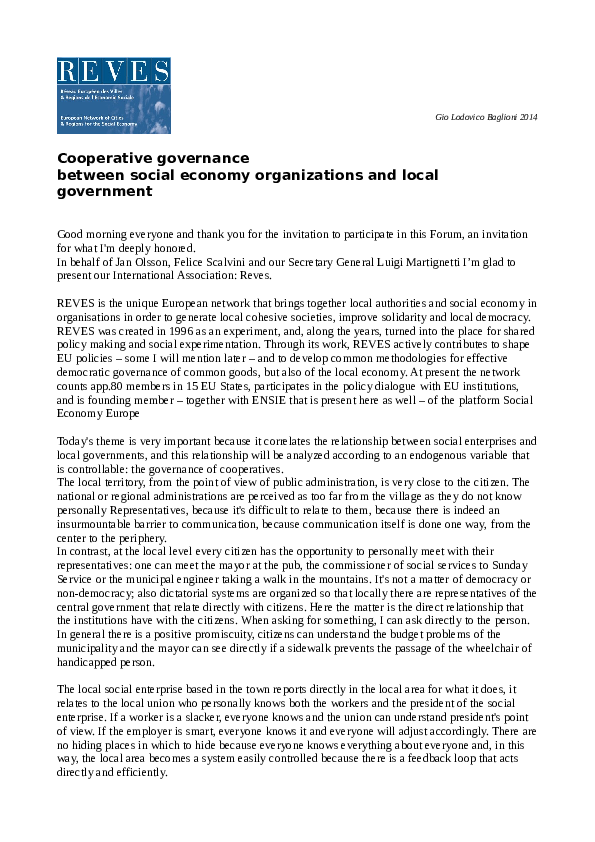 (DOC) Cooperative governance between social economy organizations and ...