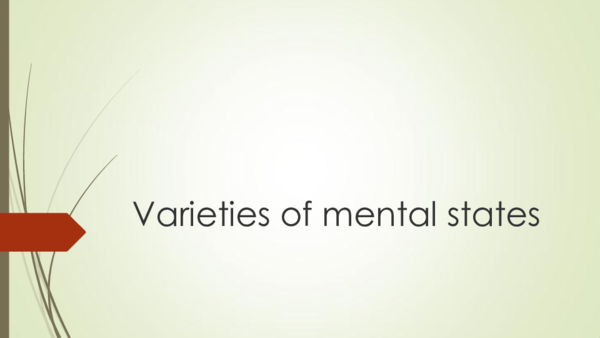 (PPT) Varieties of mental states