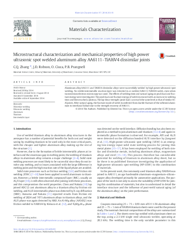 (PDF) Microstructural characterization and mechanical properties of ...