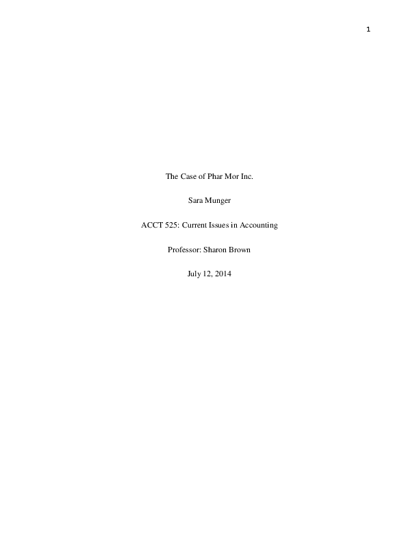 (DOC) The Case of Phar Mor Inc