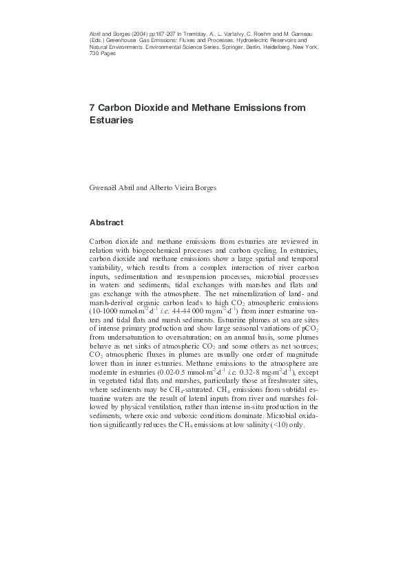 (PDF) Carbon Dioxide and Methane Emissiones from Estuaries