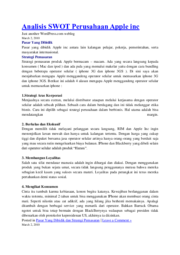 (DOC) SWOT Apple Inc