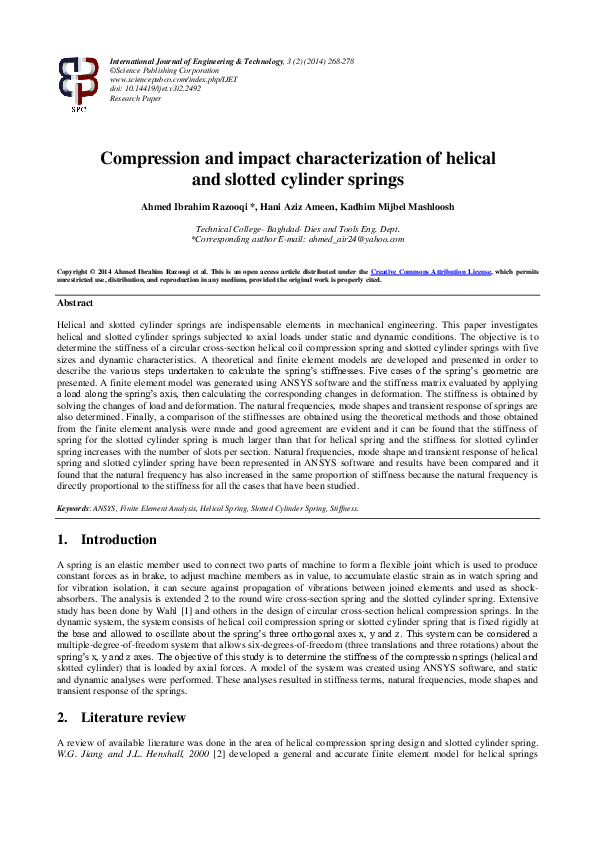 Helical spring project report image
