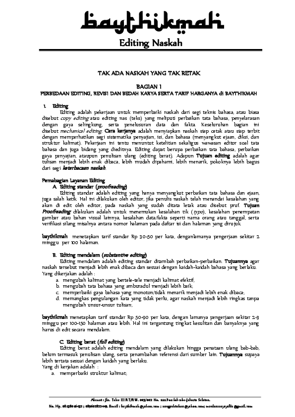 (PDF) Editing, revisi, Bedah Naskah