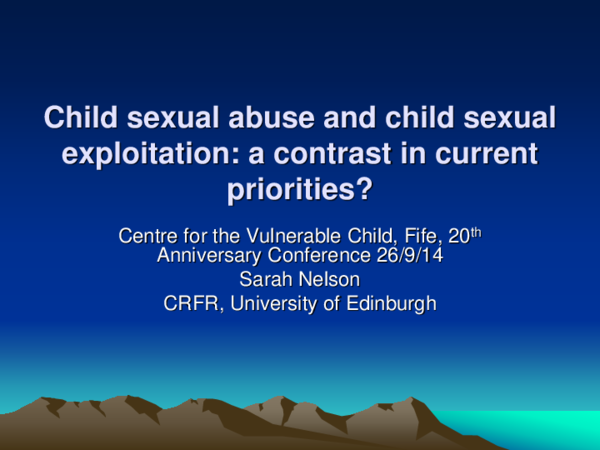 (PPT) Child sexual abuse and child sexual exploitation-not separate