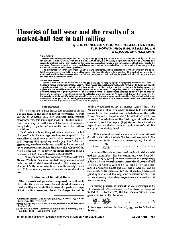 (PDF) Theories of ball wear and the results of a marked-ball test in ...