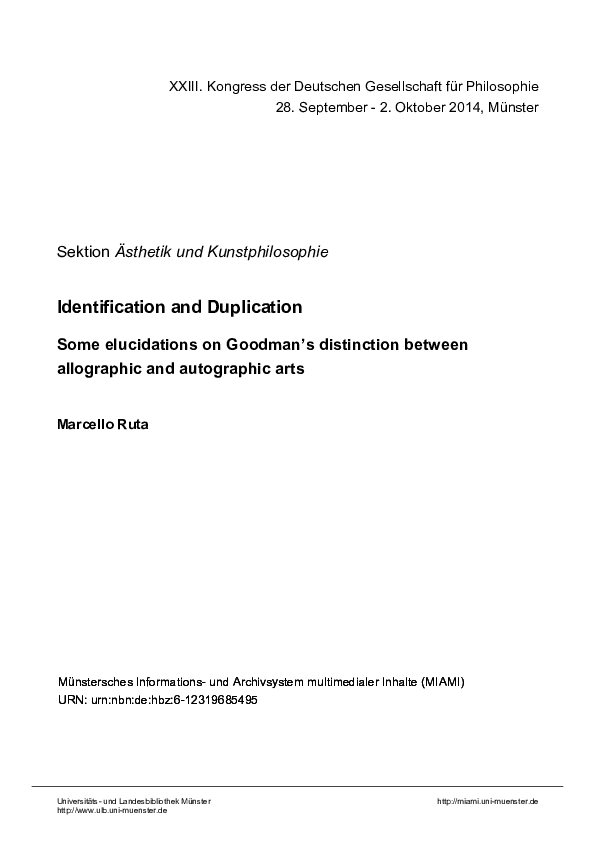 (PDF) Identification and Duplication - Some elucidation on Goodman’s ...