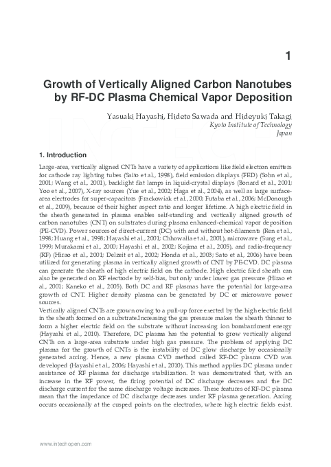 (PDF) Growth of Vertically Aligned Carbon Nanotubes by RF-DC Plasma ...